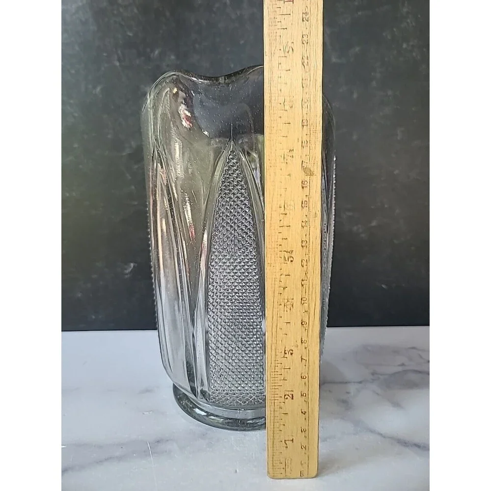 Vintage Clear Glass Pitcher, READ